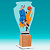 Акриловая награда Баскетбол (высота: 11х23х11 цвет: прозрачный/оранжевый)