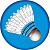 Эмблема Бадминтон 1501-01 (размер: д.50мм, материал: металл, цвет: белый)