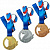 Комплект медалей Атланта 70мм (3 медали) (размер: 70 цвет: золото/серебро/бронза)