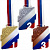 Комплект медалей Родослав 80мм (3 медали) (размер: 70х80 цвет: золото/серебро/бронза)
