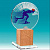 Акриловая награда Конькобежный спорт (высота: 10х16х10 цвет: прозрачный/синий)