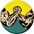 Эмблема Армрестлинг 1500-01 (размер: д.50мм, материал: металл, цвет: бронза)