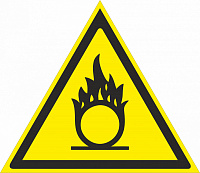 Табличка "Пожароопасно. Окислитель" W11