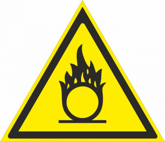 Табличка "Пожароопасно. Окислитель" W11
