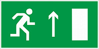 Табличка "Направление к эвакуационному выходу прямо правосторонний" Е11