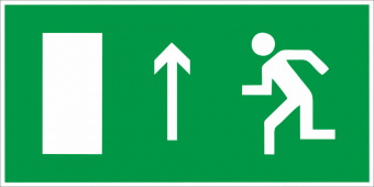 Табличка "Направление к эвакуационному выходу прямо левосторонний" Е12