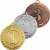 Комплект медалей Камчуга (3 медали) (размер: 70 цвет: золото/серебро/бронза)