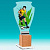 Акриловая награда Футбол (высота: 11х23х11 цвет: прозрачный/зеленый)