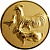 Эмблема домашние животные (размер: 50 мм, цвет: золото)