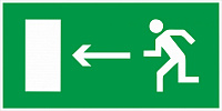 Табличка "Направление к эвакуационному выходу налево" Е04