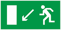Табличка "Направление к эвакуационному выходу налево вниз" Е07