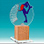 Акриловая награда Фигурное катание (высота: 10х16х10 цвет: прозрачный/синий)