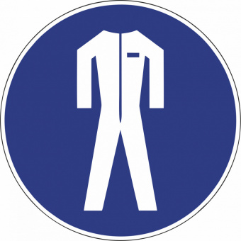 Табличка "Работать в защитной одежде" М07