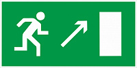 Табличка "Направление к эвакуационному выходу направо вверх" Е05