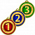 Медаль 1,2,3 место (размер: 55 цвет: зеленый)