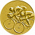 Эмблема велосипед (размер: 50 мм, цвет: золото)